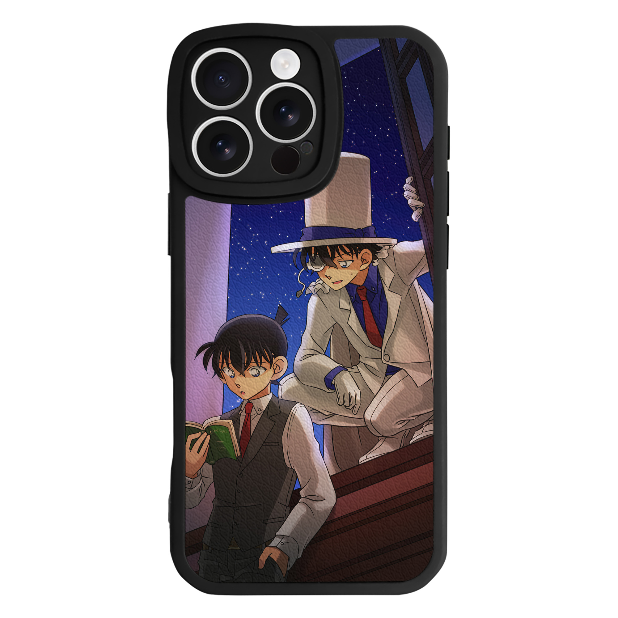 （画像用） 名探偵コナン Detective Conan 【iPhone 16シリーズ対応】シリコンスマホケース（レザー調） 材質：シリコン